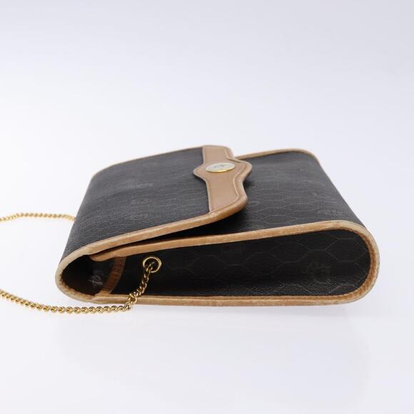 DIOR Honeycomb Canvas Chain Shoulder Bag Pvc Black Gold - Picture 5 of 12